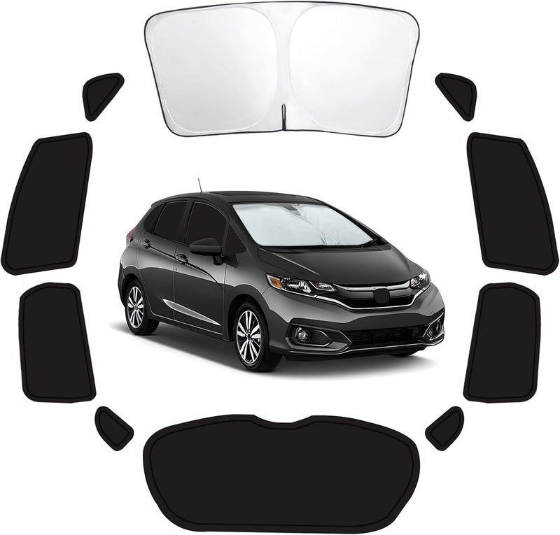 FSHAANY'S 10PCS Car Window Shades for Honda Fit 2015-2020, Window Covers for Fit Windshield Side Rear Windows, Full Set Privacy Protection Car Sunshade with UV Blocking for Camping Napping - Image 1